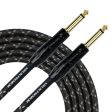 WB-201 BFG-20 BT Kirlin 20 Foot Premium Plus Woven Instrument   Guitar Cable - Woven Charcoal Gray on Sale