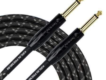 WB-201 BFG-20 BT Kirlin 20 Foot Premium Plus Woven Instrument   Guitar Cable - Woven Charcoal Gray on Sale