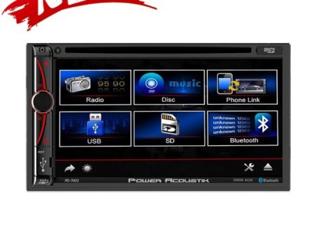 PD-7002 Power Acoustik Double-DIN 7 inch AM FM DVD BT Phone-Link Hot on Sale