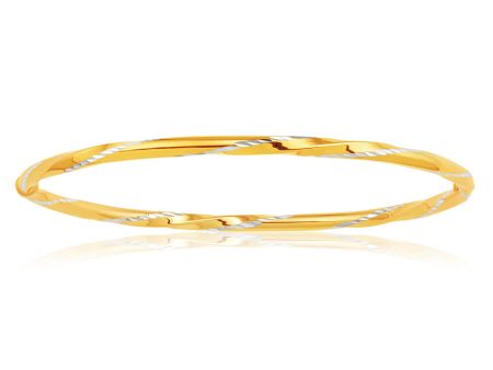 9ct Yellow Gold Silver Filled Bangle 65mm Online Sale