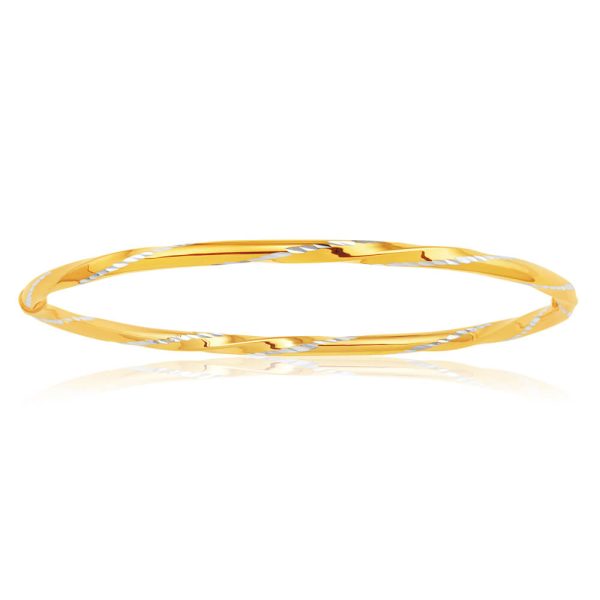 9ct Yellow Gold Silver Filled Bangle 65mm Online Sale