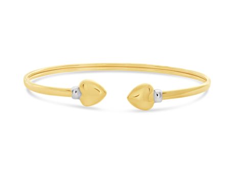 9ct Two-Tone Gold Filled Heart Cuff Bangle Online