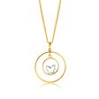 9ct Yellow Gold Butterfly Double Ring Pendant For Cheap