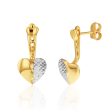 9ct Yellow Gold Two Tone Heart Earjacket Earrings Online now