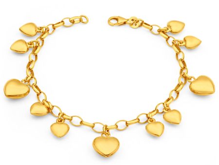 9ct Dazzling Yellow Gold Silver Filled Belcher Bracelet Online Hot Sale