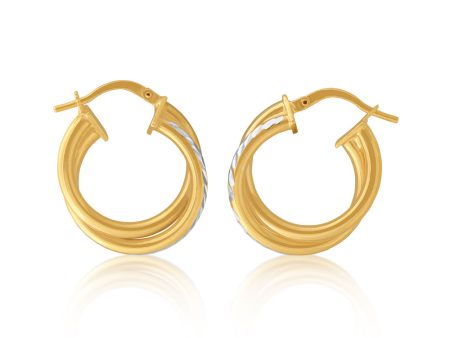 9ct Gold Filled 15mm Stunning Double Hoop Earrings Online Hot Sale