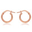 9ct Rose Gold Silver Filled Twist Hoop Earrings in 10mm Sale