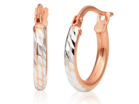 9ct Rose Gold Silver Filled 2x10mm Hoop Earrings Hot on Sale