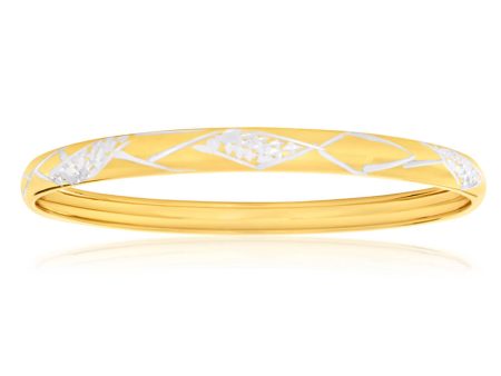 9ct Lovely Yellow Gold Silver Filled Bangle For Cheap