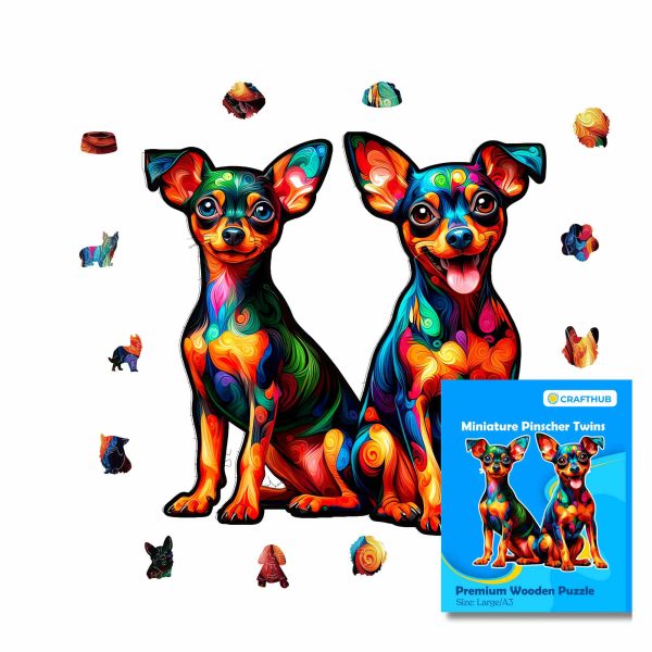 Twin Miniature Pinscher Dog - Jigsaw Puzzle Online Sale