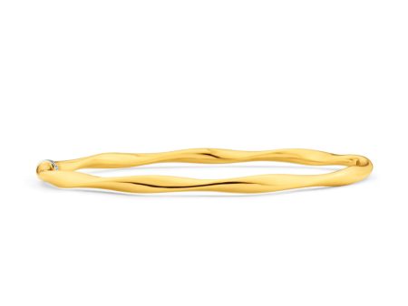 9ct Silverfilled Open Twist Bangle Yellow 65mm Online now