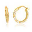 9ct Yellow Gold Silver Filled Criss Cross Diamond Cut 15mm Hoops Earrings Online now