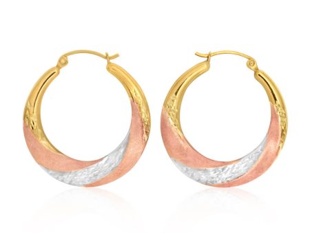 9ct Mutli-tone Gold Silver Filled Creole 20mm Hoops Online