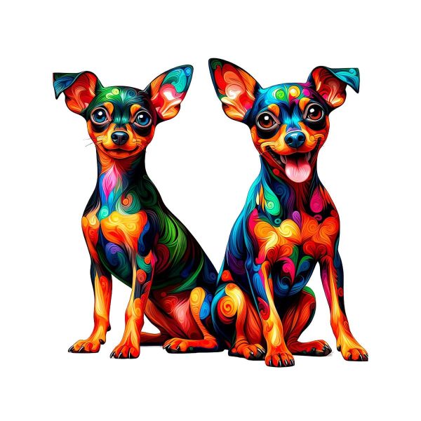 Twin Miniature Pinscher Dog - Jigsaw Puzzle Online Sale