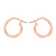 9ct Rose Gold Silver Filled 10mm Twist Hoop Earrings Discount