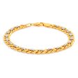 9ct Yellow and White Gold Silver Filled Curb 19cm Bracelet Cheap