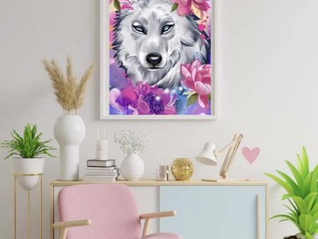 Diamond Painting Künstlerbild  Flower-Wolf  von °Caruschka Art° 40x60 (nachtleuchtend) Discount