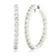 1 2 Carat Diamond Hoop Earrings in Sterling Silver Hot on Sale