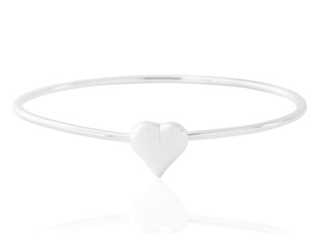 Sterling Silver Flexible Heart Baby Bangle Online Sale