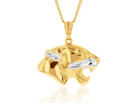 9ct Yellow And White Gold Double Sided Tiger Pendant Online Hot Sale