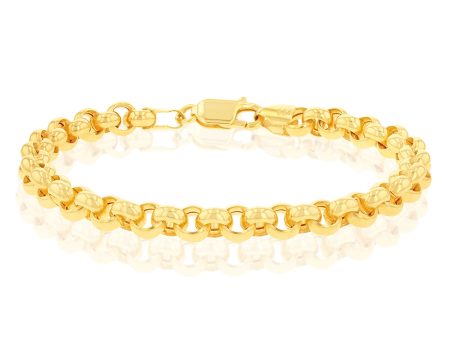 9ct Gorgeous Yellow Gold Silver Filled Belcher Bracelet Discount