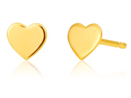 9ct Gold Silver Filled I Love You Heart studs 5mm Earrings Discount