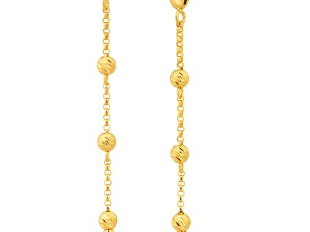 9ct Yellow Gold Silver Filled trio Beads Drop Earrings Online