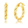 Silverfilled 9ct Yellow Gold Fancy Twist 15mm Hoop Earrings Online Hot Sale