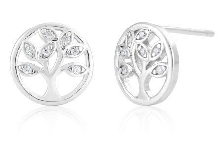 Cubic Zirconia Tree Of Life Stud Earrings Cheap