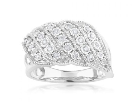 1 5 Carat Diamond Ring with 25 Brilliant Diamonds in Sterling Silver Cheap