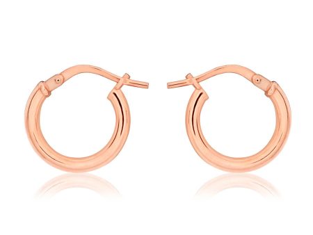 9ct Rose Gold Silver Filled 10mm Hoop Earrings For Cheap