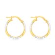 Silverfilled 9ct Yellow Gold 15mm Hoop Earrings With Diamond Cut Details Online Hot Sale