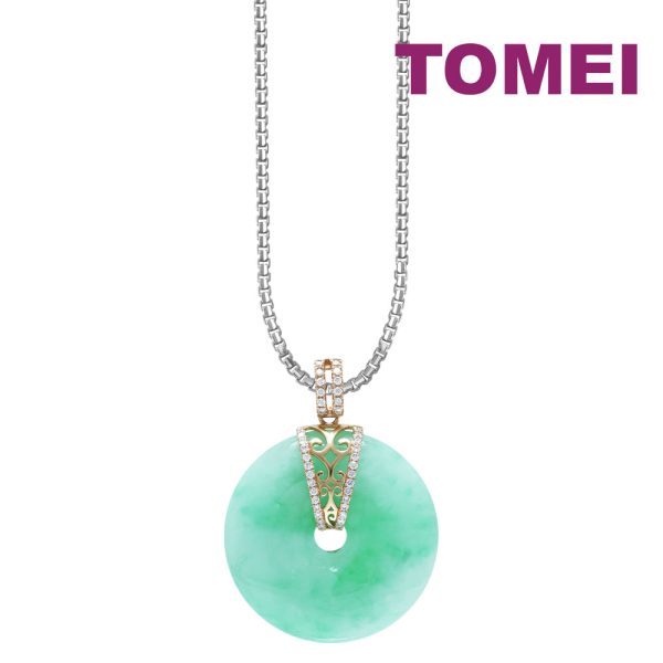 TOMEI The Soothing and Cool Jade Pendant, White Yellow Gold 750 For Discount