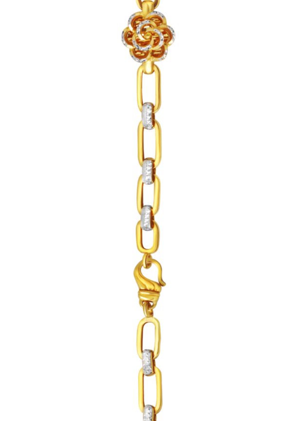 TOMEI Dual-Tone Blooming Flower Bracelet, Yellow Gold 916 Sale