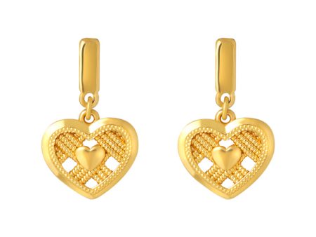 TOMEI X XIFU  Wofen-Hearted Earrings, Yellow Gold 999 Online