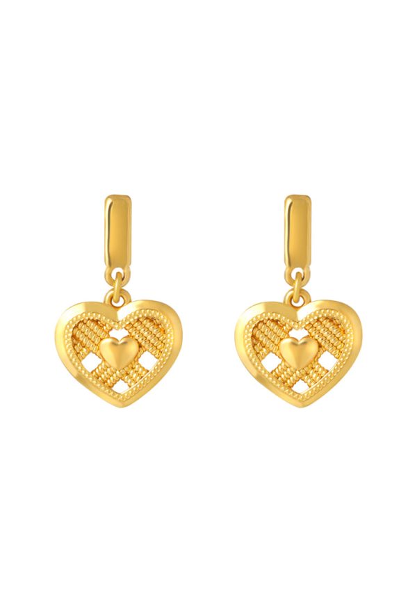 TOMEI X XIFU  Wofen-Hearted Earrings, Yellow Gold 999 Online