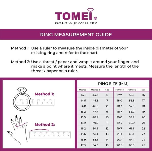 TOMEI Diamond Cut Collection Round Ring, Yellow Gold 916 Cheap