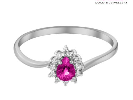 TOMEI Gemstone with Diamond Ring, White Gold 375 For Discount