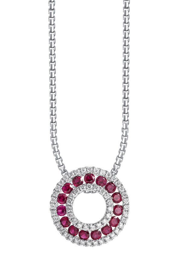 TOMEI Vibrant Ruby Pendant, White Gold 750 Hot on Sale