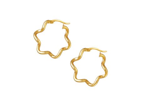 TOMEI Lusso Italia Minimalist Wavy Hoop Earrings, Yellow Gold 916 For Discount