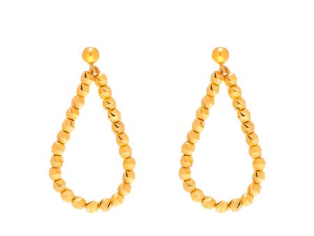 TOMEI Vogue Drop Beads Earrings, Yellow Gold 916 Fashion