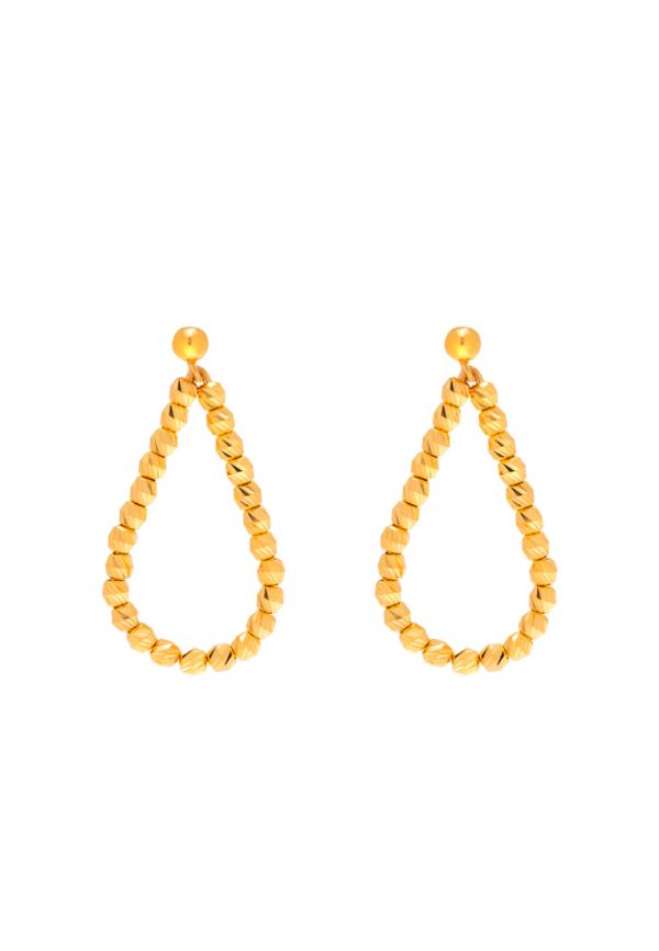 TOMEI Vogue Drop Beads Earrings, Yellow Gold 916 Fashion