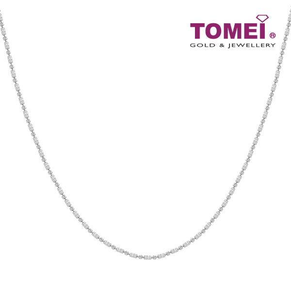 Tomei Sparkling Necklace, Unisex White Gold 585 For Sale