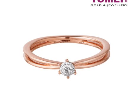 TOMEI Solitaire Diamond Ring, Rose Gold 585 (14K) (R4936WR) Cheap