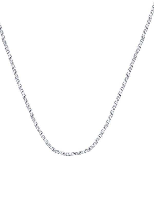 TOMEI Plain Gold Necklace, White Gold 375 Supply