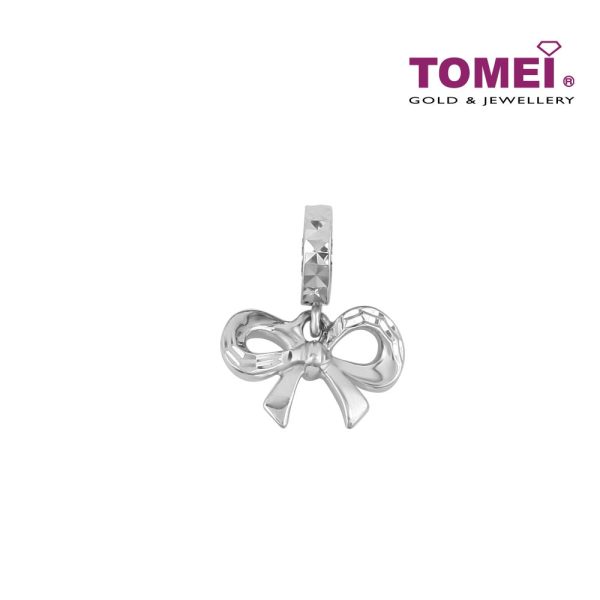 TOMEI Ribbon with Joyful Vibes Charm, White Gold 585 (P5528) Discount