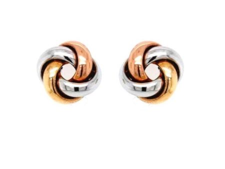 Tri-Tone Love Knot Earrings | Tomei White Gold 585 (14K) (X3NHOE208583-TC-II) Fashion