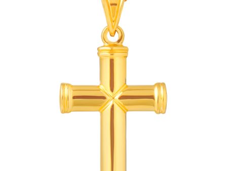 TOMEI Lusso Italia Cross Pendant, Yellow Gold 916 Discount