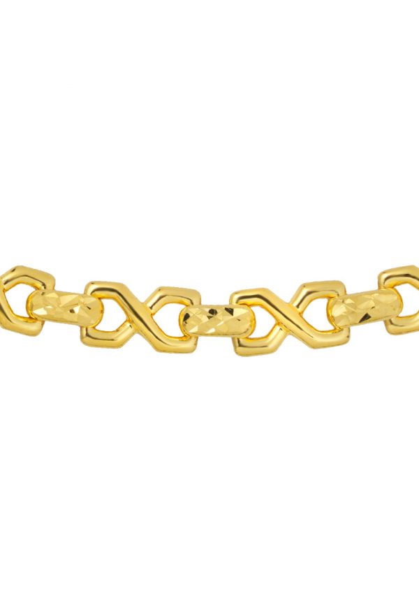 TOMEI X-Linked Bracelet, Yellow Gold 916 For Sale