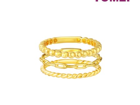 TOMEI Mix & Match Stackable Ring (3 Pcs), Yellow Gold 916 Sale